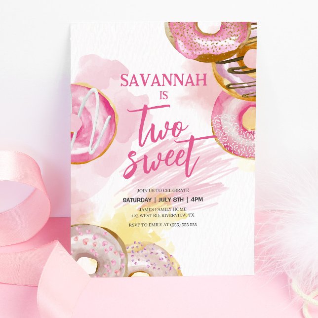 Convite Coluna Rosa Dois segundos aniversários de Rosquinh (Criador carregado)