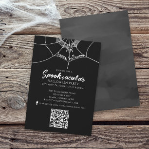 Convite Coluna Spooktacular do Halloween Código QR Mídia S