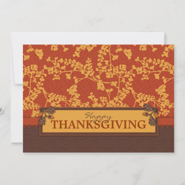 Convite Colunas Florais de Queda em Cor Quente do Outono (Frente)