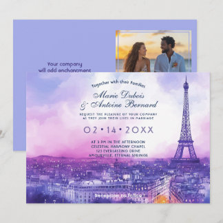 Convite Com a FOTO no fundo Amour Éternel à la Parisienne