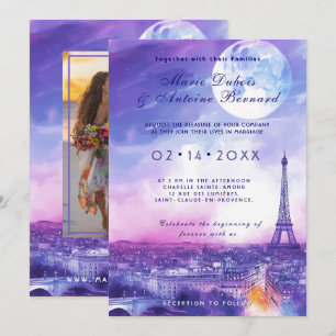 Convite Com a FOTO no fundo Amour Éternel à la Parisienne