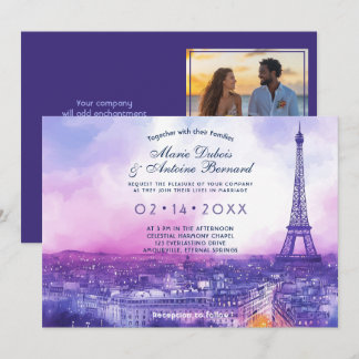 Convite Com a FOTO no fundo Amour Éternel à la Parisienne