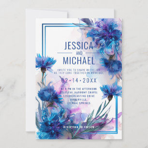 Convite 💍 com a fotografia Cornflower e Lavanda Bliss
