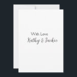 Convite Com amor adicione nome de casal casamento simples<br><div class="desc">design</div>