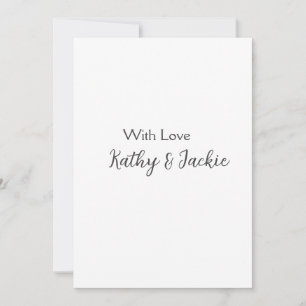 Convite Com amor adicione nome de casal casamento simples