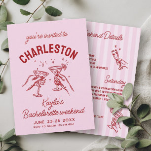 Convite Com Amor De Festa de solteira Rosa
