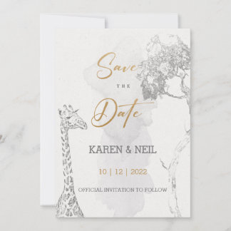 Convite com Design de Tema Africano Save The Date