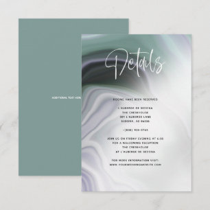 Convite com detalhes de Ágata Lilás em Verde Sage 