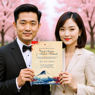 Convite Com detalhes do casamento Harmonia Japonesa com Fu