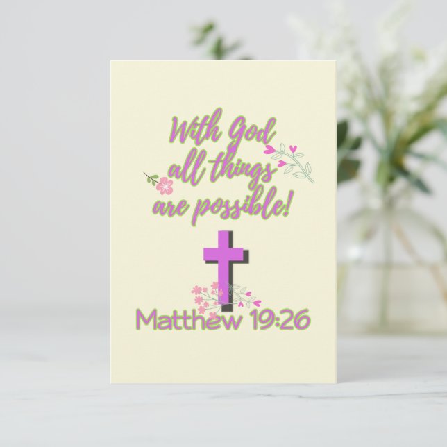 Convite Com Deus Todas As Coisas São Possíveis (Em pé/Frente)