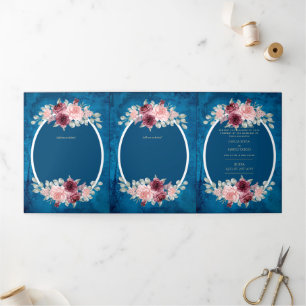 Convite Com Dobra Tripla 6pg Invitaciones de Boda, Floral Caseira Espanhola
