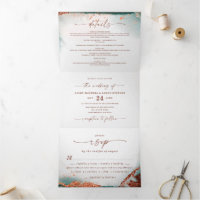 Abstrato de Moderno Watercolor Terra Cotta Casamen