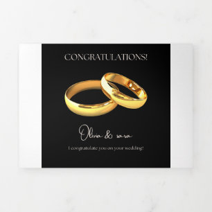 Convite Com Dobra Tripla Aros Simples Elegantes Minimalistas Transparentes