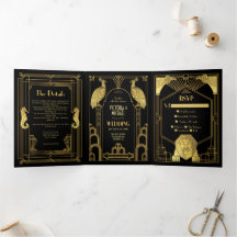 Arte Deco Casamento do Elefante Leão de Peacock