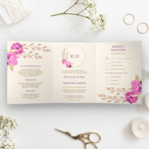 Boho Orquídea Rosa Floral Tudo Em Um Casamento Mar