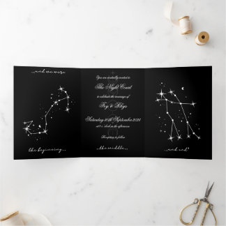 Convite Com Dobra Tripla BookTok Romantacy Wedding Invite - Scorpio/Gemini