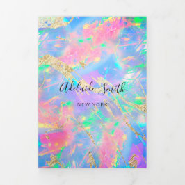 Convite Com Dobra Tripla Brochura tripla de fundo neon opal