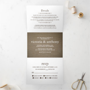 Convite Com Dobra Tripla Burlap Mason Jar Wedding Suite