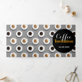 Convite Com Dobra Tripla Café quebrado.