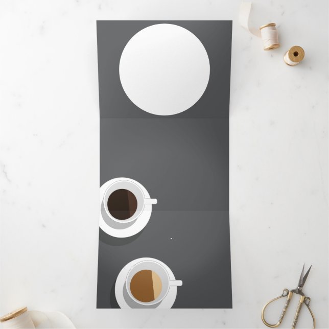 Convite Com Dobra Tripla Café quebrado. (Dentro)