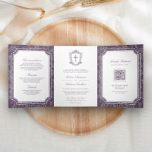 Casamento com Código QR Católico Roxo-Púrpura Vito