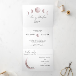 Convite Com Dobra Tripla casamento da lua mística