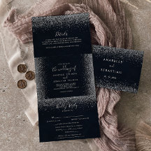 Casamento de Caligrafia Silver Confetti