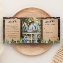 Casamento de Colagem de Fotos da Floresta Montanho