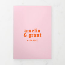 Casamento de Foto Código QR Laranja e Rosa Fonte R
