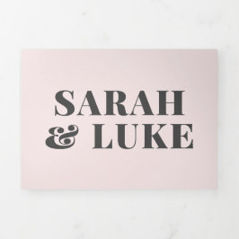 Convite Com Dobra Tripla Casamento de Fotografias Multifuncionais Modernas 