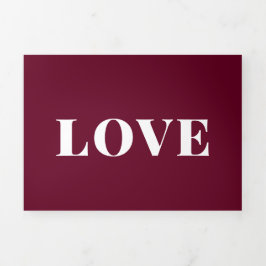 Convite Com Dobra Tripla Casamento de Fotografias Multifuncionais Moderno B