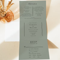 Casamento de RSVP de entrada verde de imagem mínim
