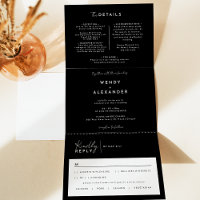 Casamento de Script Moderno Negro Tudo em Um