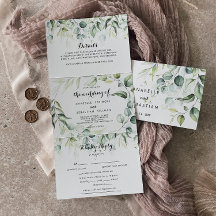 Casamento de Watercolor Eucalyptus Greenery