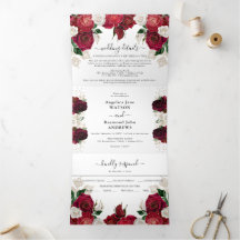 Casamento Elegante com Burgundy Vermelho e Floral