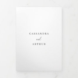 Convite Com Dobra Tripla Casamento Elegante Formal Clássico Tradicional