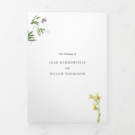 Convite Com Dobra Tripla Casamento Elegante Rústico Simples Floral Floral S