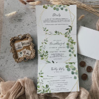 Casamento Geométrico Dourado de Eucalyptus
