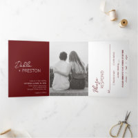 Casamento Moderno Foto Minimalista Burgundy