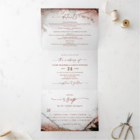 Casamento outono de Laranja e Cinza Russo Abstrato