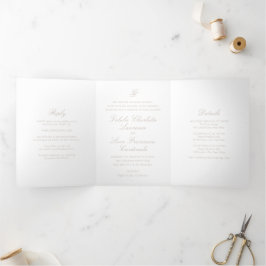 Convite Com Dobra Tripla Casamento Tradicional Elegante Arenoso