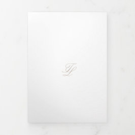 Convite Com Dobra Tripla Casamento Tradicional Neutral Elegante Sandy