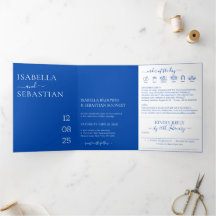 Casamento Tudo-em-Um Azul Cobalto