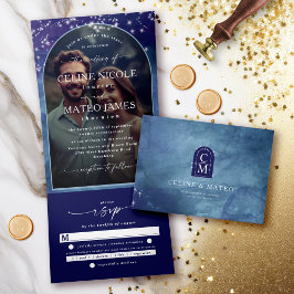 Convite Com Dobra Tripla Celine - Imagem Personalizada do Elegante Celestia