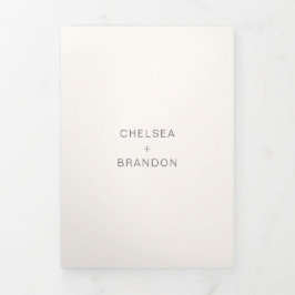 Convite Com Dobra Tripla Chelsea Ivory Modern Wedding