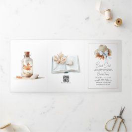 Convite Com Dobra Tripla Chic Social Beach Club Autumn Bachelorette Weekend