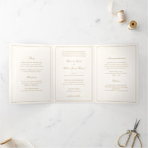 Classic Border Ivory and Gold Timeless Wedding