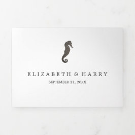 Convite Com Dobra Tripla Clay Seacavalo Wedding Suite