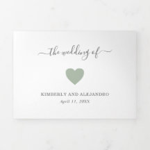 Coração Fofo Simples Foto Casamento Moderno Verde 