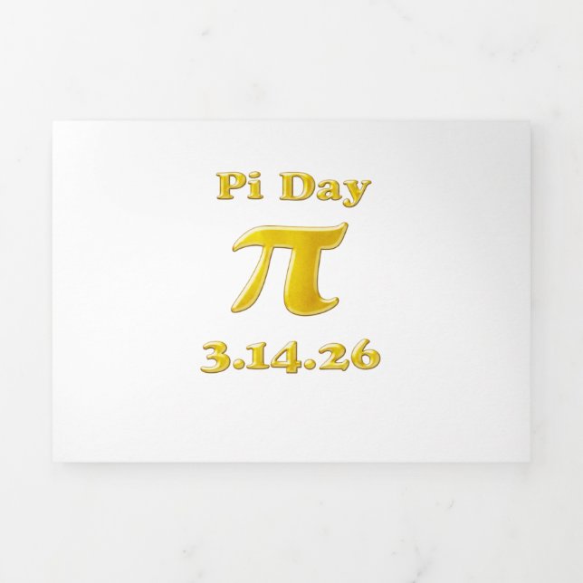 Convite Com Dobra Tripla Cutie 3.14 Pi Day (Cobrir)
